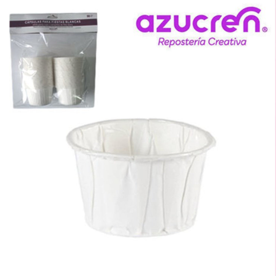 Capsules pour cupcakes rigides Azucren – Lot de 50 – 50 x 40 mm – 3 couleurs disponibles