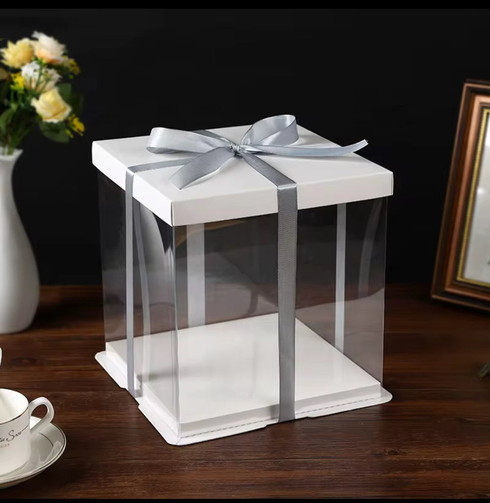 Boîte pâtissière carré blanche Taille 30cmX34H