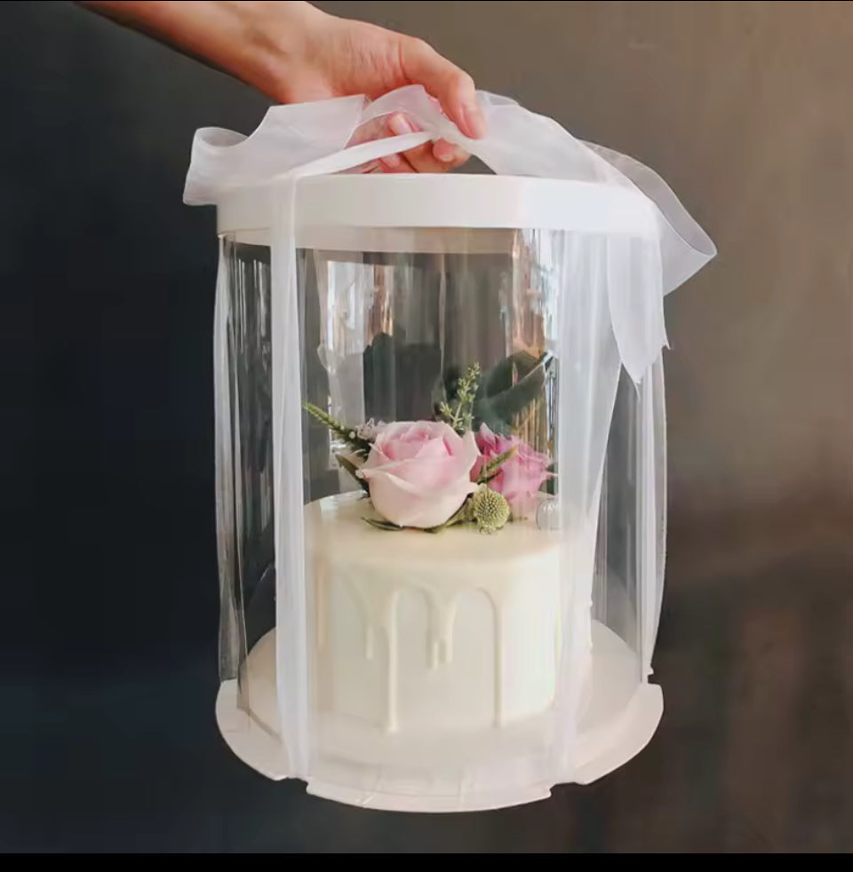 Boîte pâtissière ronde blanche Taille H 24 X L 26 cm diamètre