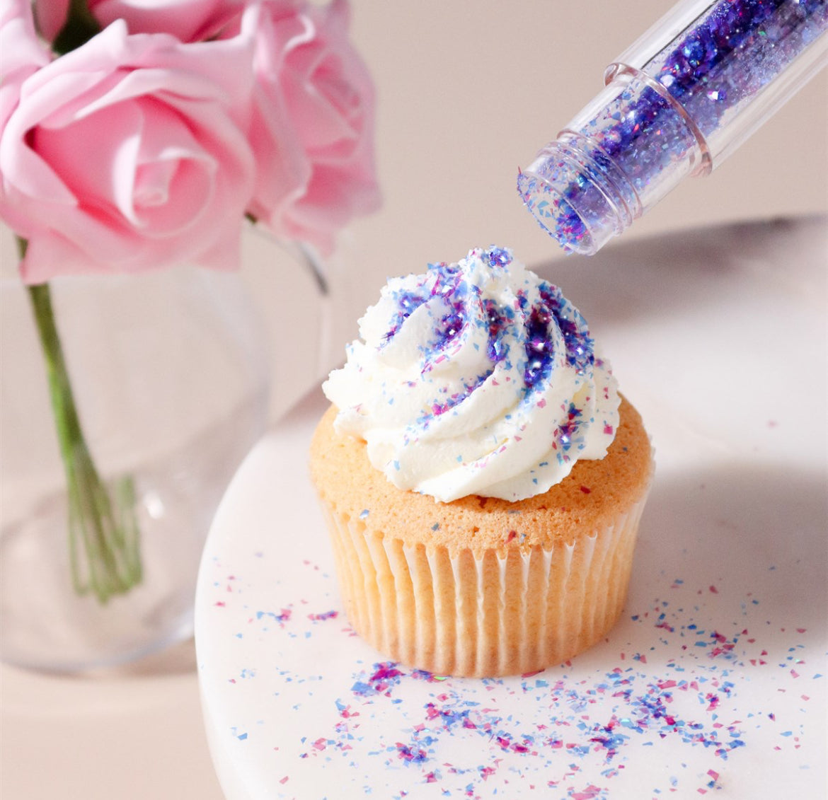 Flocons Pailletés Comestibles – Effet Scintillant pour Gâteaux et Desserts