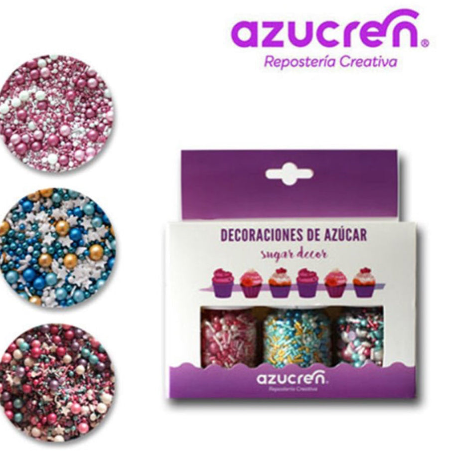 Set de 3 Sprinkles – Love / Cloud / Tutu – Azucren 90 gr