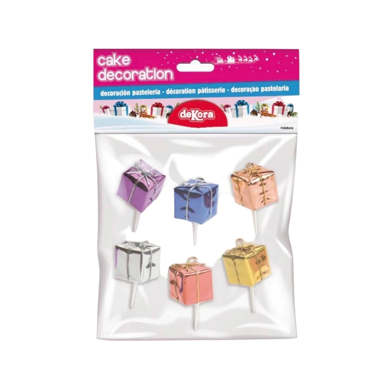 Décors Bûche de Noël – 6 Petits Cadeaux sur Pics