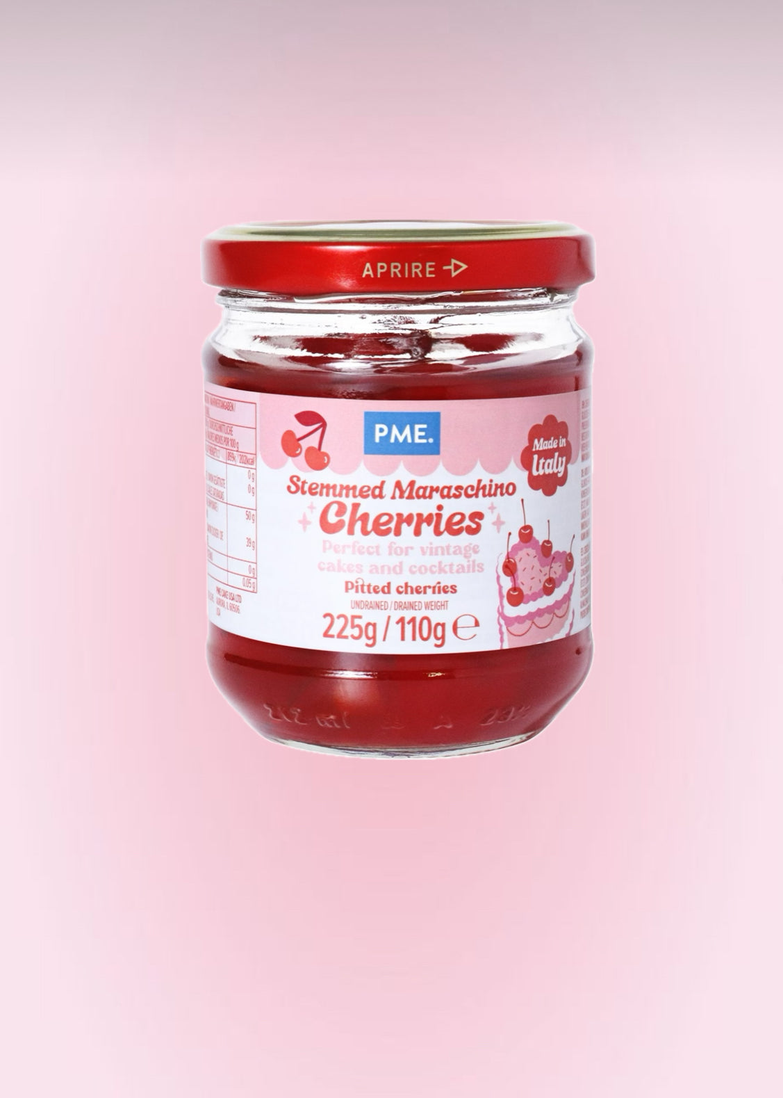 Cerises Maraschino Rouges avec Queue PME