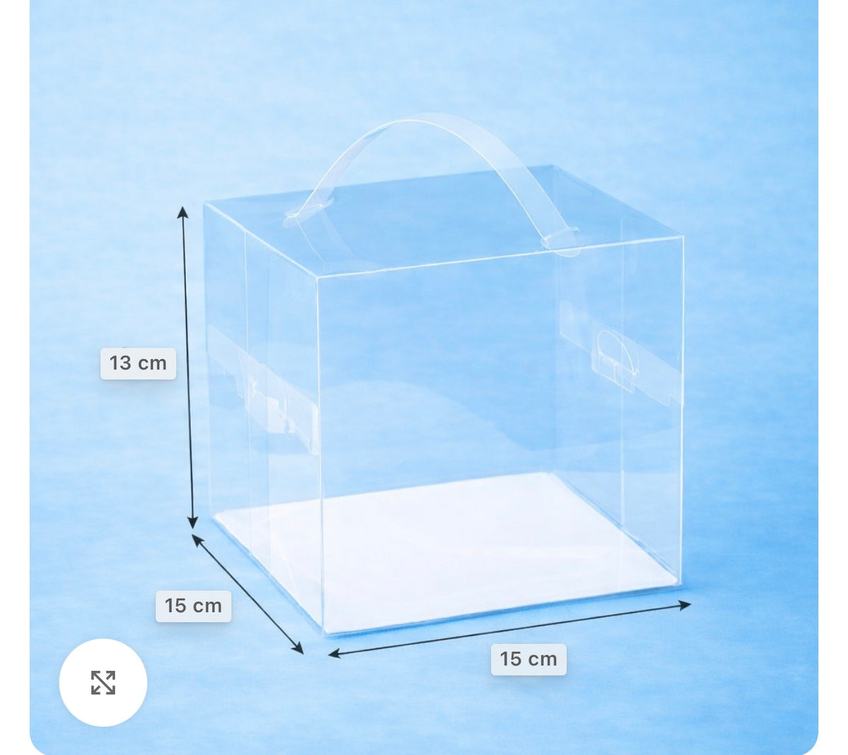 Boîte Bento Cake en Acétate Transparente avec Poignée – 15 × 15 × 13 cm (expédition à partir du 24/10)