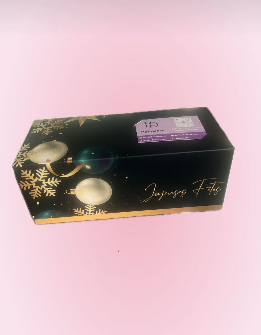 Boîte à bûche personnalisable avec carte de visite