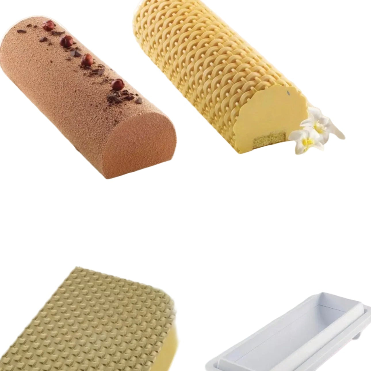 Moule à Bûche 3D Magic Bûche – Kit Complet avec Tapis Lisse & Tressé (1,2 L)