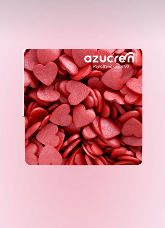 Cœurs de sucre rouges – Pot 60 g – “Sucre” (sans E171)