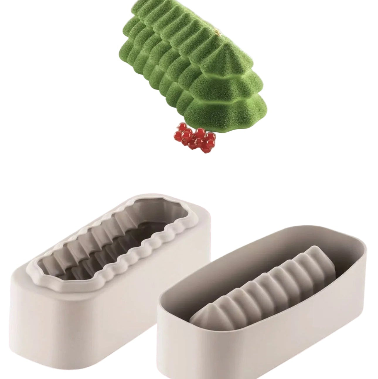 Moule Bûche Sapin – Silicone Platinium – Idéal Noël & Fêtes