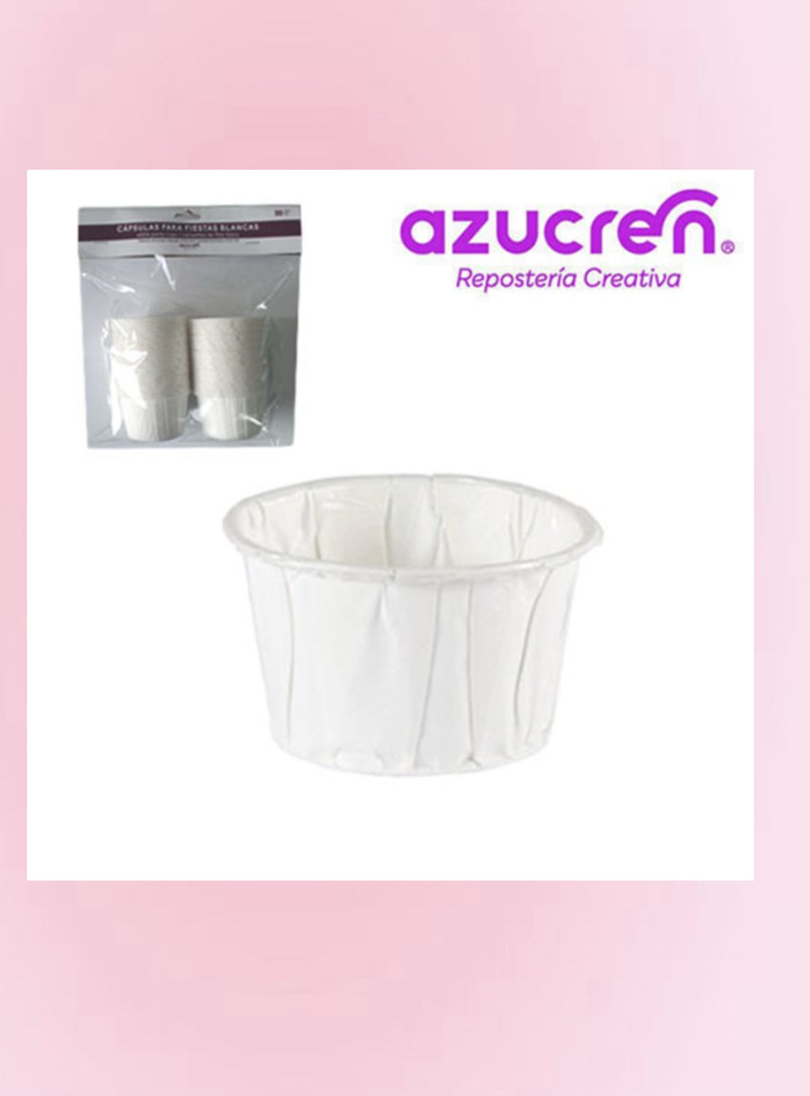 Capsules pour cupcakes  rigides Azucren – Lot de 50 – 50 x 40 mm – 3 couleurs disponibles