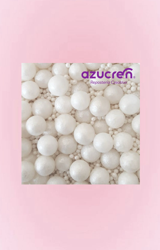Mélange de Perles Blanches – 1,5 mm & 7 mm – Azucren (90 g) – Sans E171