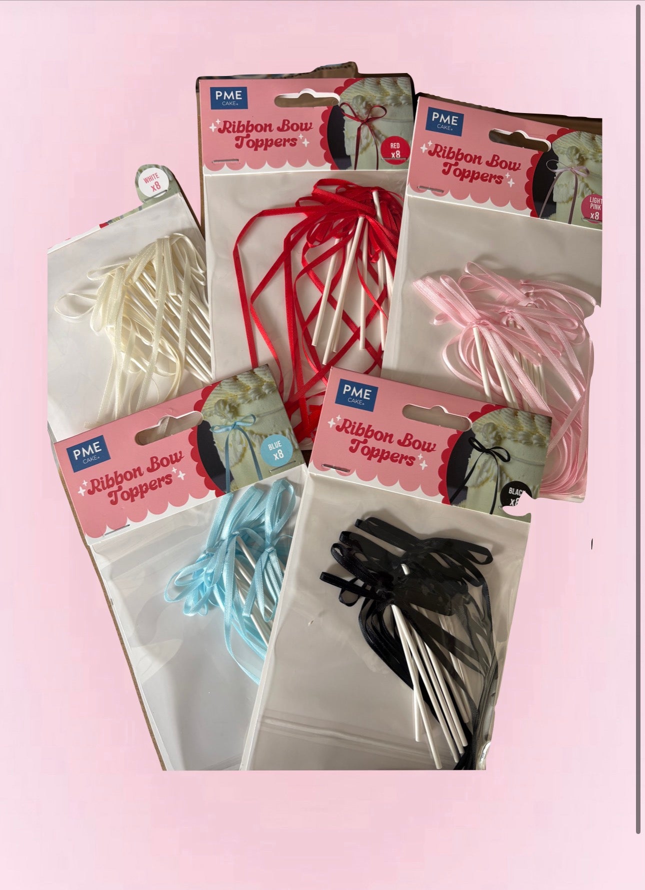 Nœuds décoratifs PME sur tiges – Ribbon Bow Toppers (x8) – Plusieurs coloris