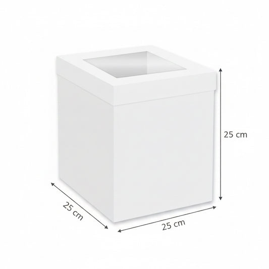 Boîte à gâteau haute avec fenêtre 25 × 25 × 25 cm