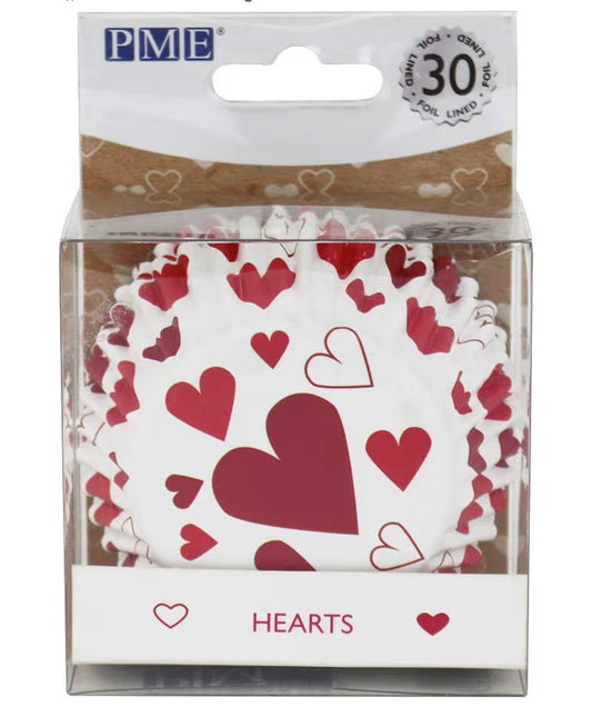 PME Caissettes Cupcakes Motif Cœur Métallisées x30