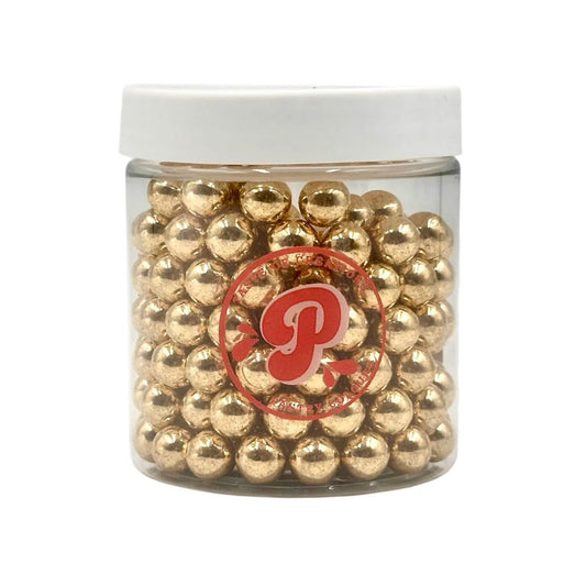 Perles en Sucre Dorées Métallisées 10mm – Pot 150g