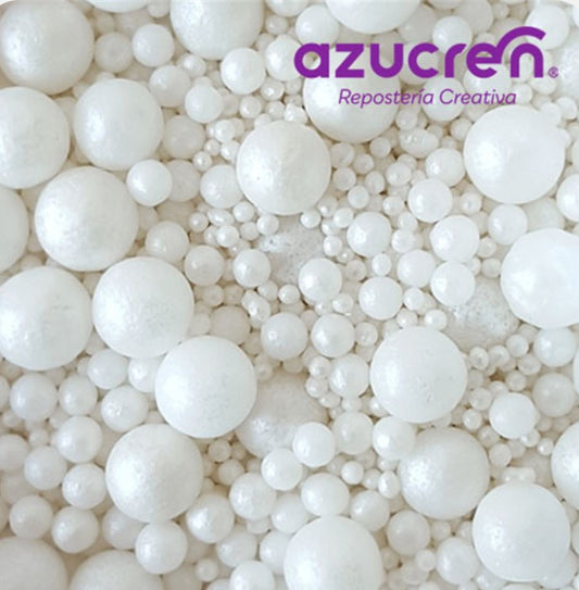 Mélange de Perles Blanches – 1,5 mm, 4 mm et 7 mm – Azucren – Boîte 90 g