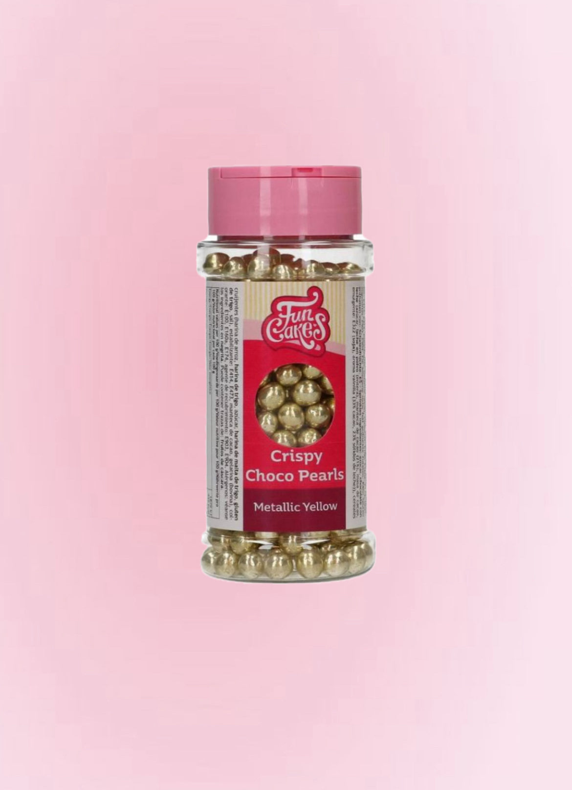 Perles de Chocolat Croquant Jaune Métallisé – FunCakes – 60g