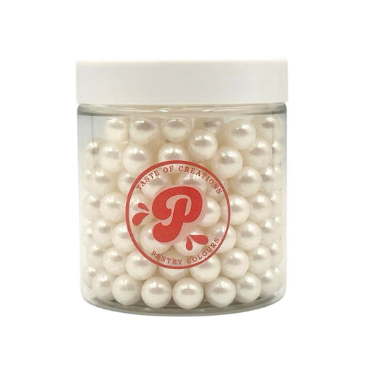 Perles en Sucre Blanches Nacrées 10 mm – Décoration Gâteaux & Cupcakes – Pot 150 g