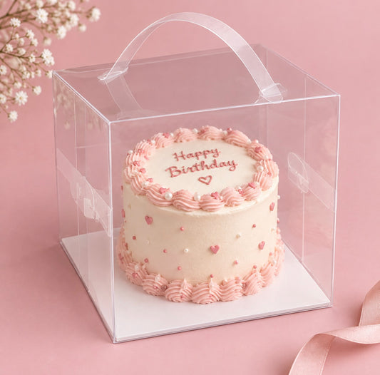 Boîte Bento Cake en Acétate Transparente avec Poignée – 15 × 15 × 13 cm (expédition à partir du 24/10)