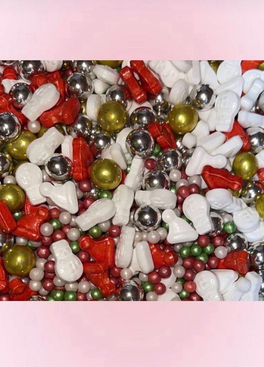 Mix Décoratif de Noël – Perles et Sprinkles Colorés – 90 g