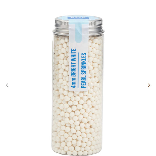 Perles comestibles blanches brillantes 4 mm