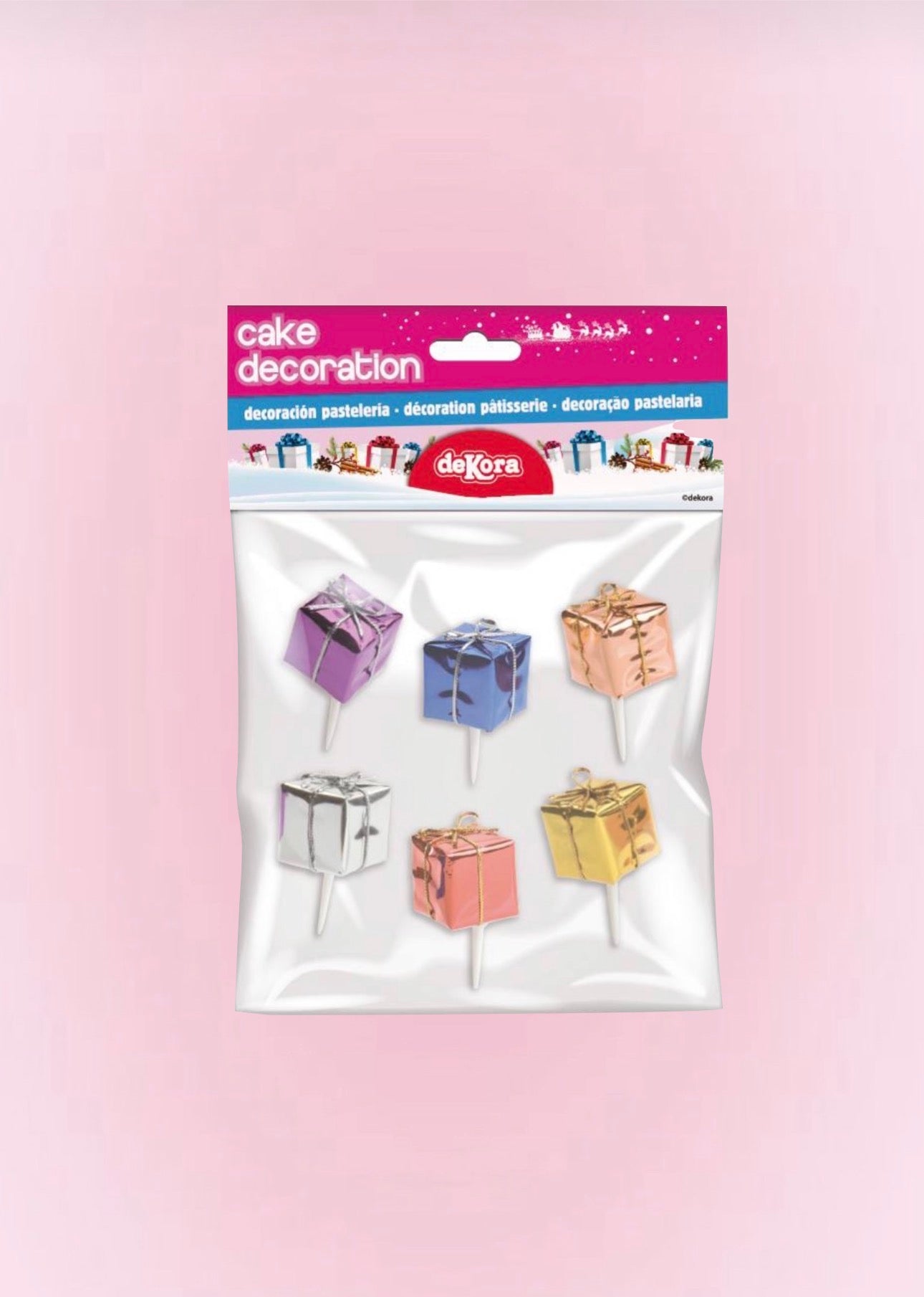 Décors Bûche de Noël – 6 Petits Cadeaux sur Pics