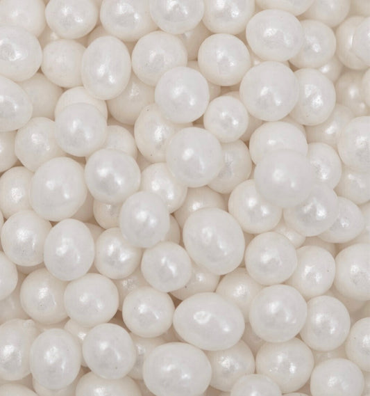 Perles comestibles blanches brillantes 4 mm