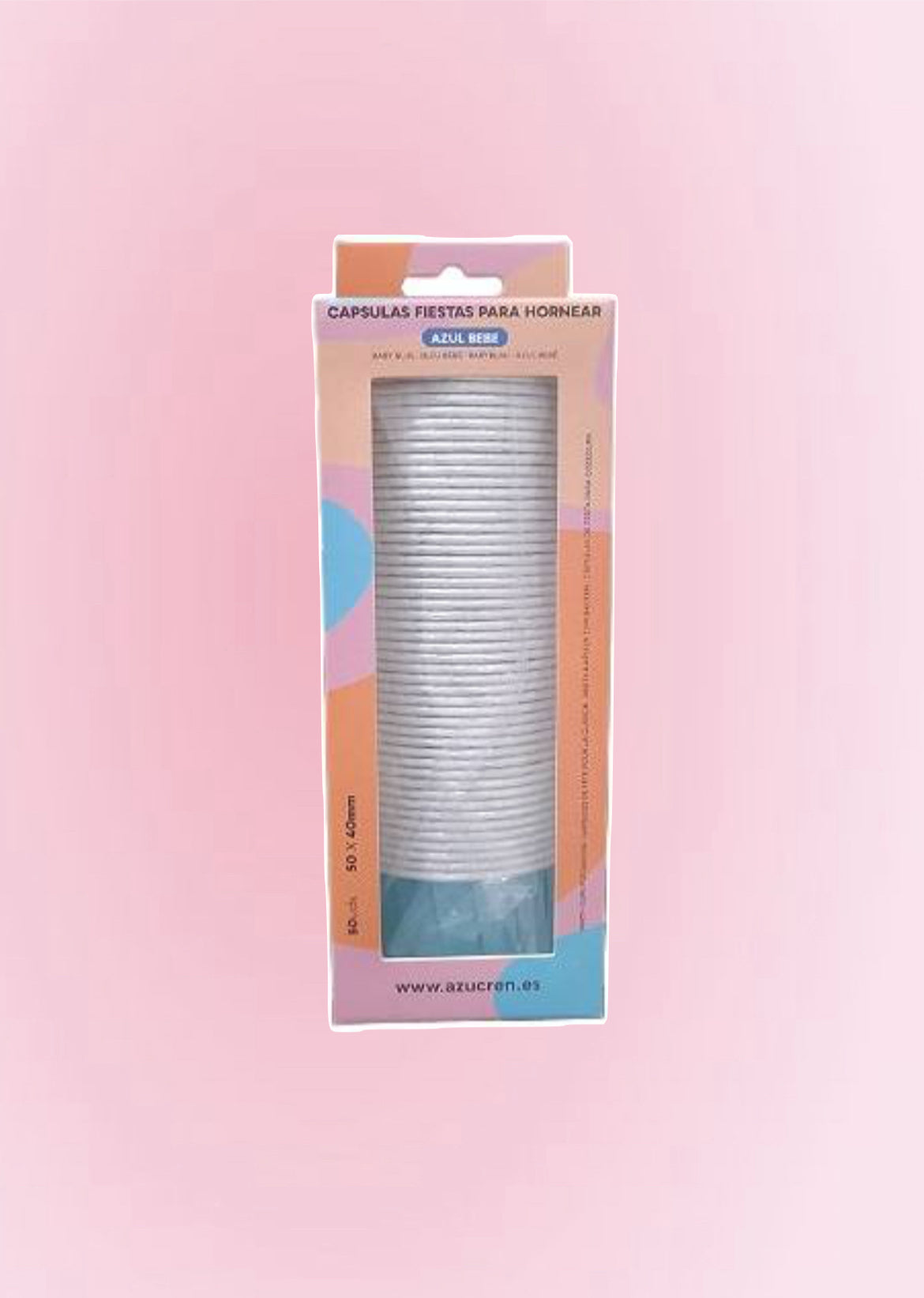 Capsules pour cupcakes  rigides Azucren – Lot de 50 – 50 x 40 mm – 3 couleurs disponibles