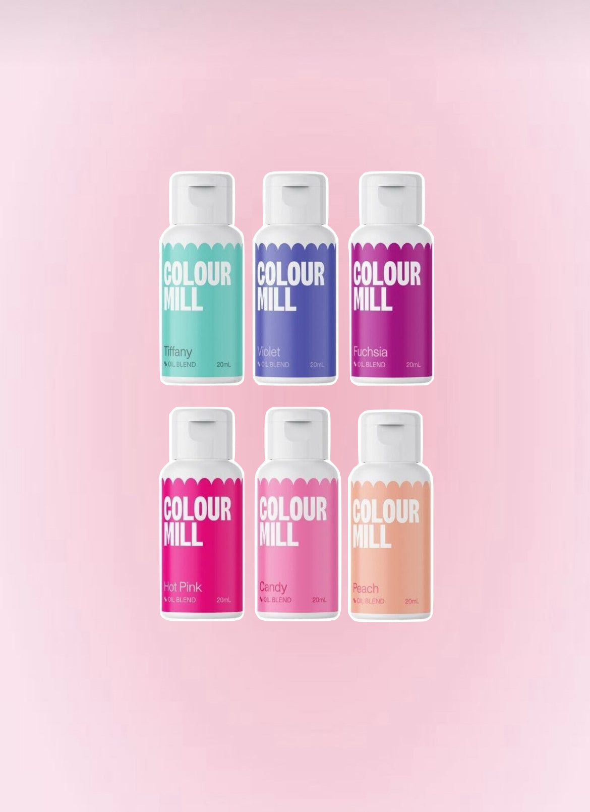 Lot de 6 Colorants alimentaires Fairytale 20 ml – Gel liposoluble – Colour Mill