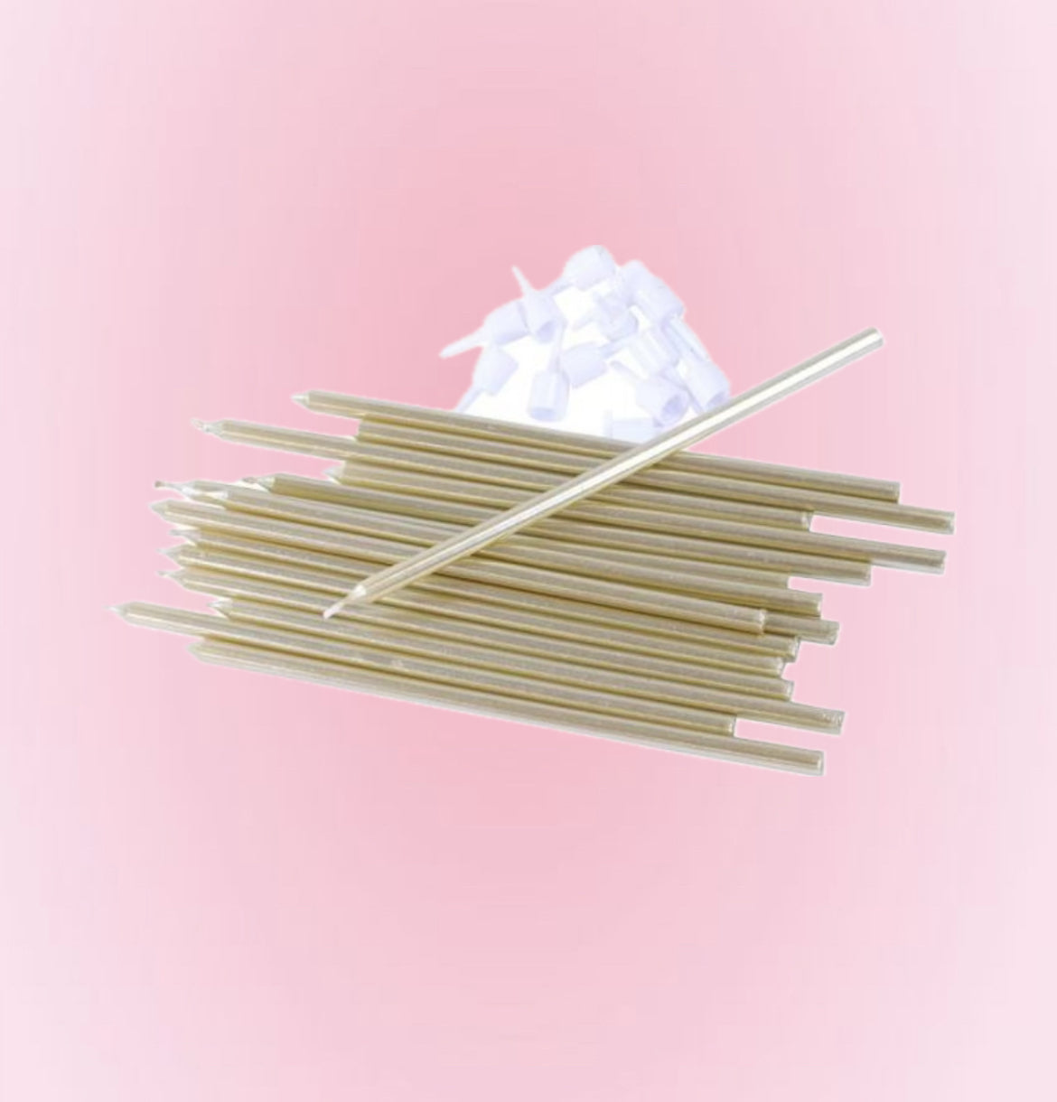 Bougies Dorées PME – 18cm (x16) – Élégance & Finition Parfaite pour Gâteaux