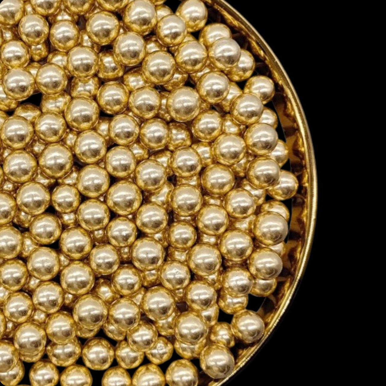 Perles en Sucre Dorées Métallisées 7 mm – Pot 65 g