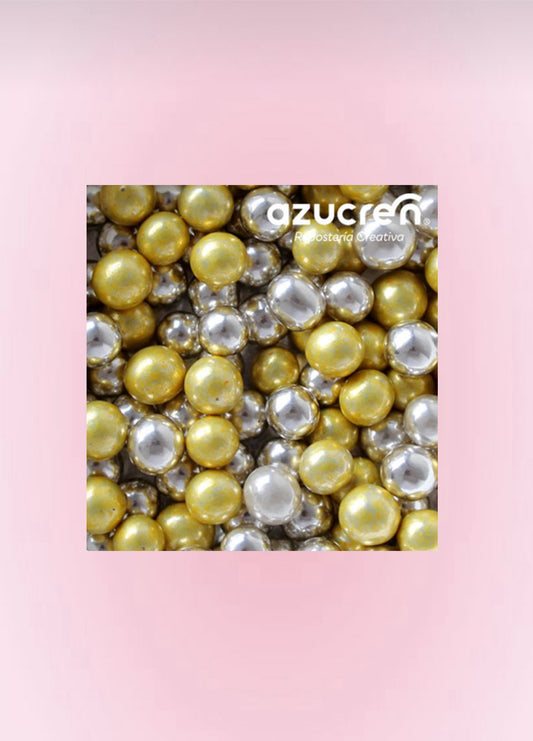 Perles Métallisées Sucre – Mix Argent & Or 6 mm (90 g) – Sans E171