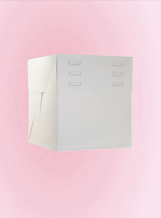 Boîte à gâteaux blanche réglable en hauteur – 20 x 20 cm – Jusqu’à 26 cm