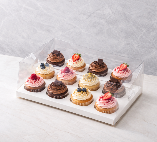 Boîte à Cupcakes Transparente 12 inserts ( sans ruban)
